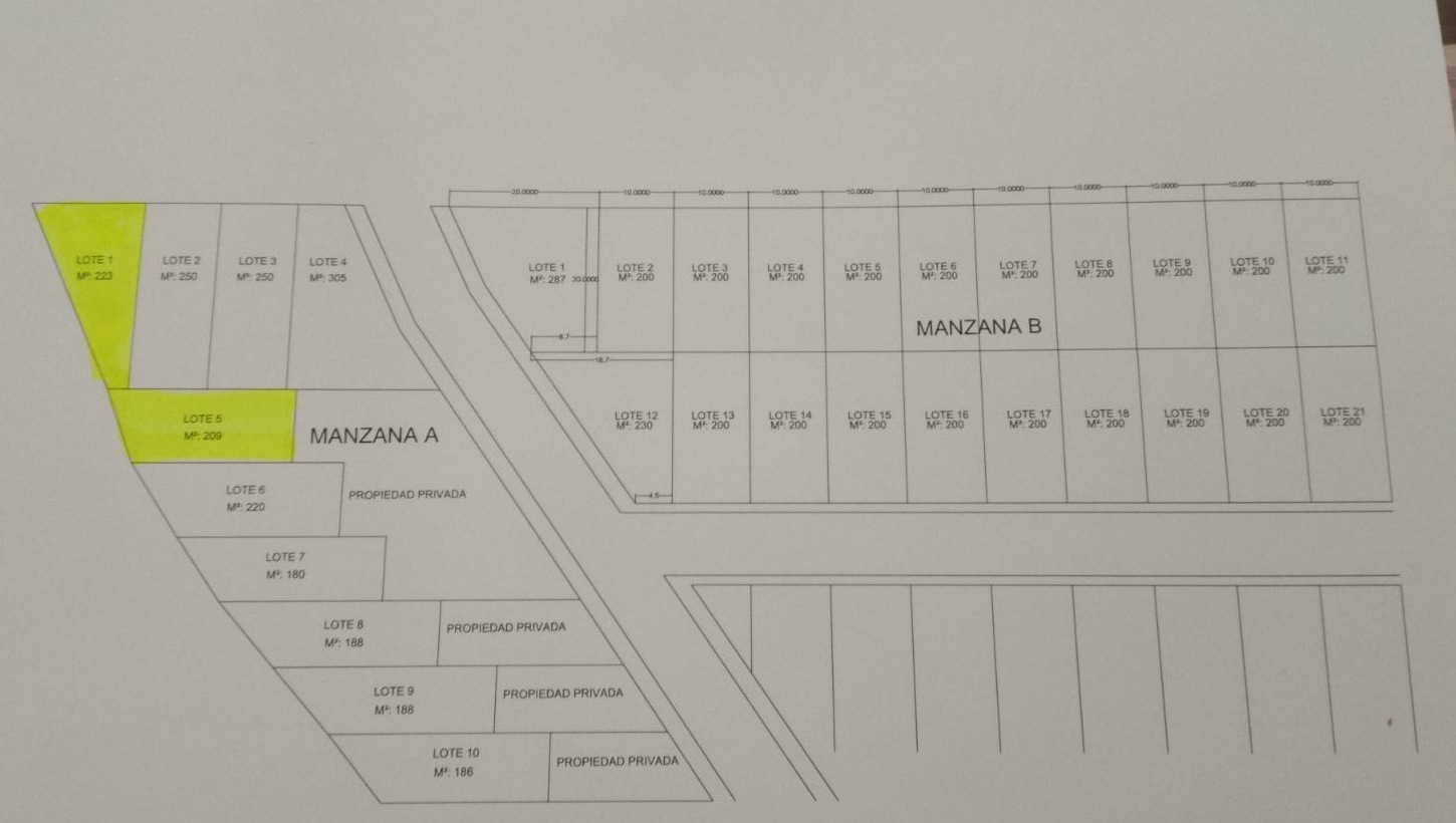 Croquis real de Manzana A y Manzana B